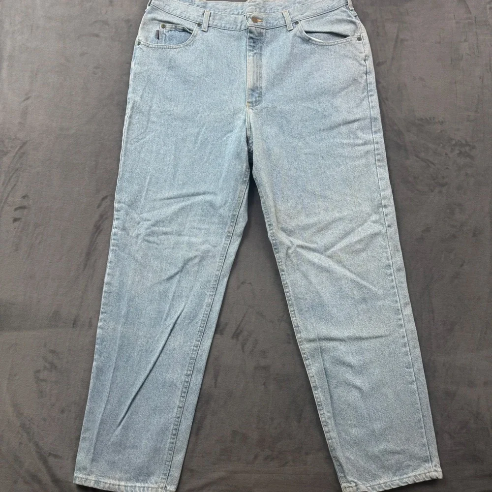 Vintage Denim Riders Jeans Mens Light Wash Straight Leg Blue Cotton Pants